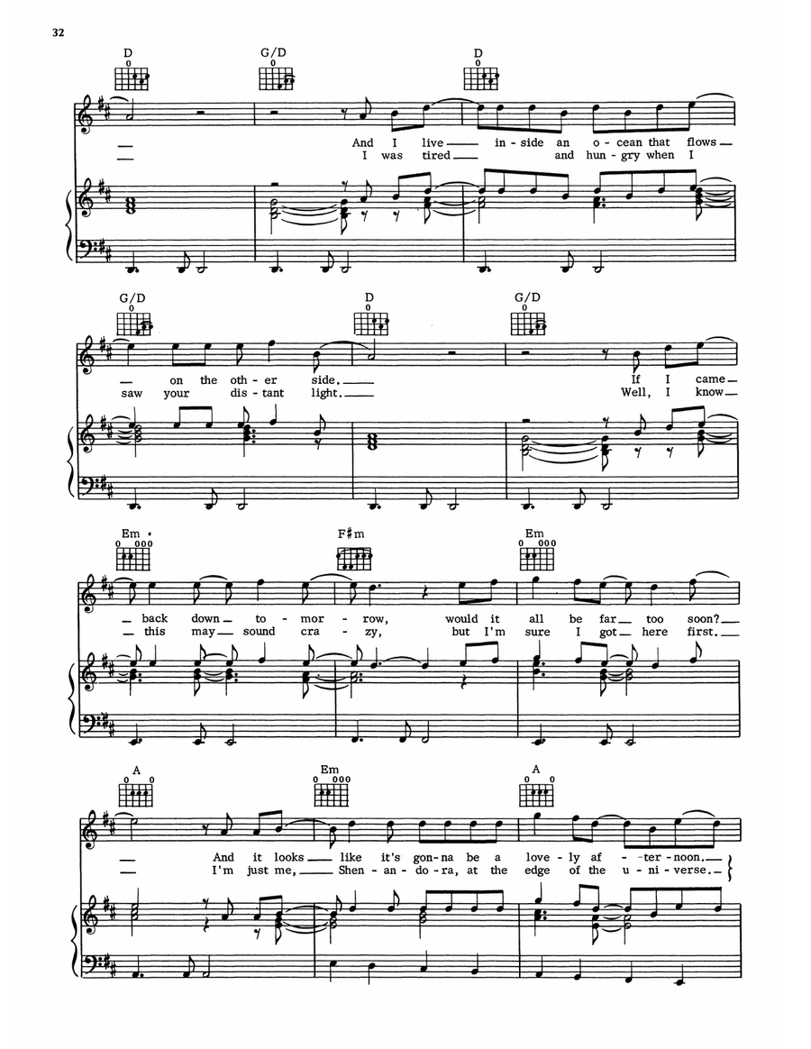 Edge Of The Universe Edge Of The Universe Piano, Vocal, Guitar scores gallery preview page 3