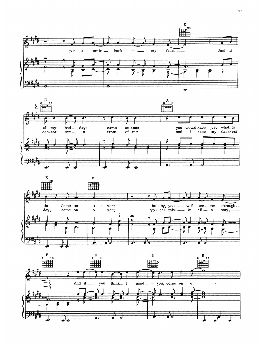 Come On Over Come On Over Piano, Vocal, Guitar scores gallery preview page 2