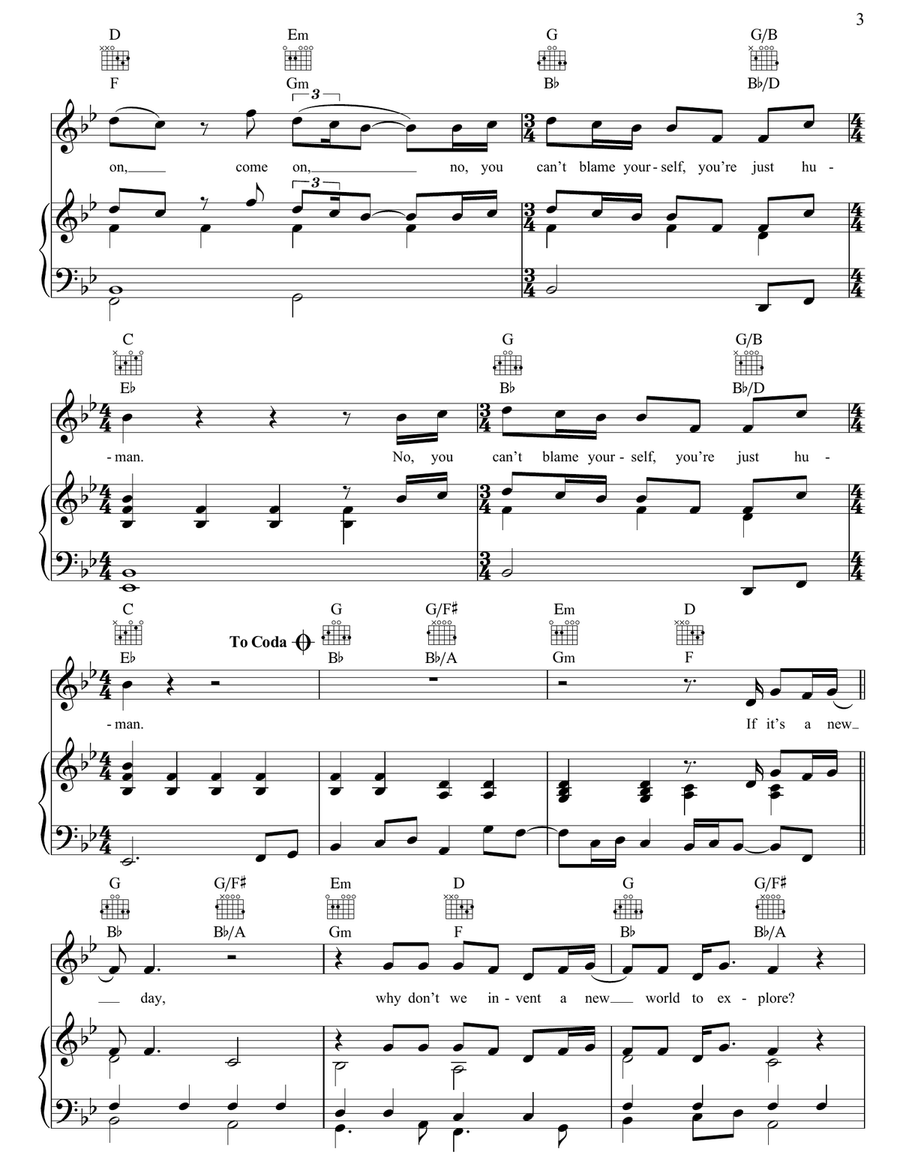 Only A Human Only A Human Piano, Vocal, Guitar scores gallery preview page 3
