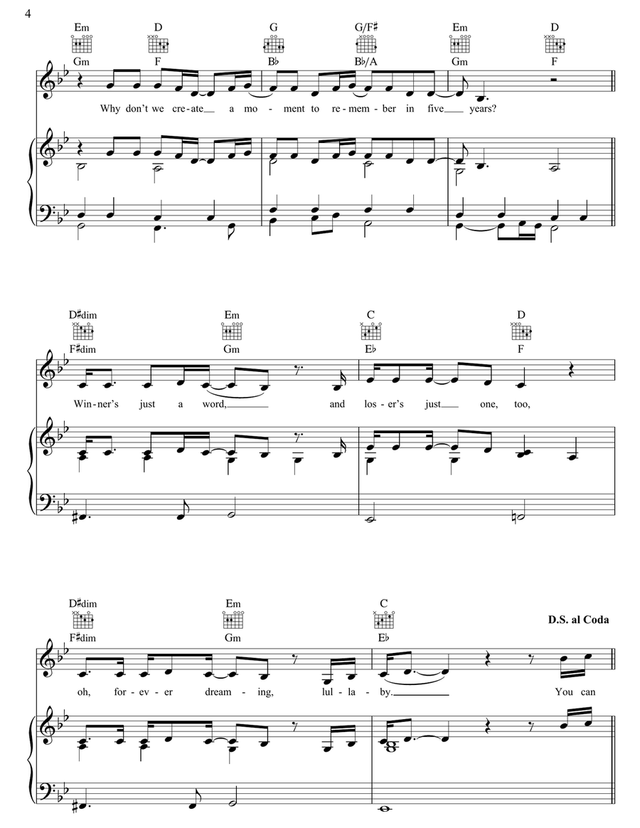 Only A Human Only A Human Piano, Vocal, Guitar scores gallery preview page 4