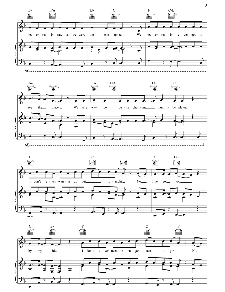 Sugarcoat Sugarcoat Piano, Vocal, Guitar scores gallery preview page 3