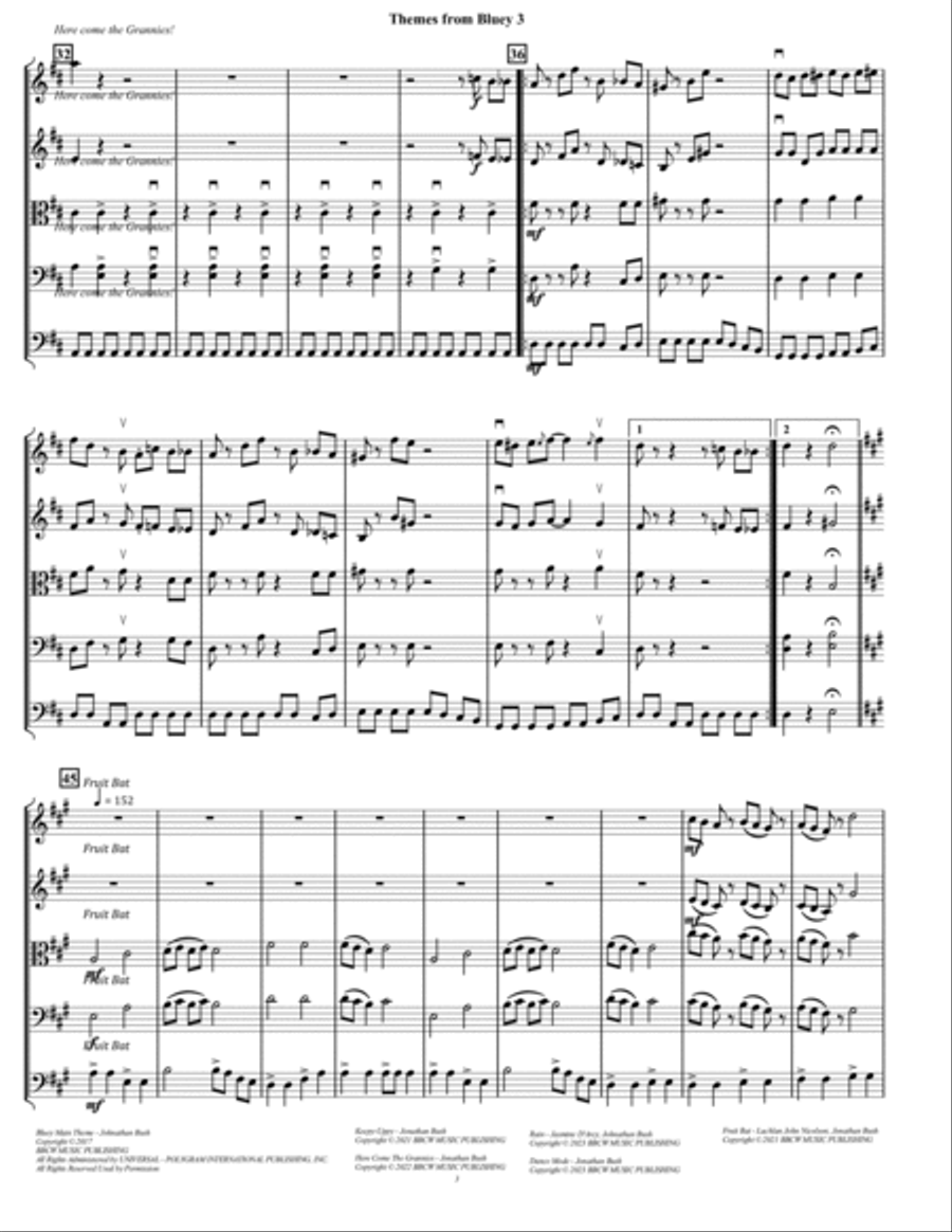 Bluey Theme Song String Orchestra scores gallery preview page 4