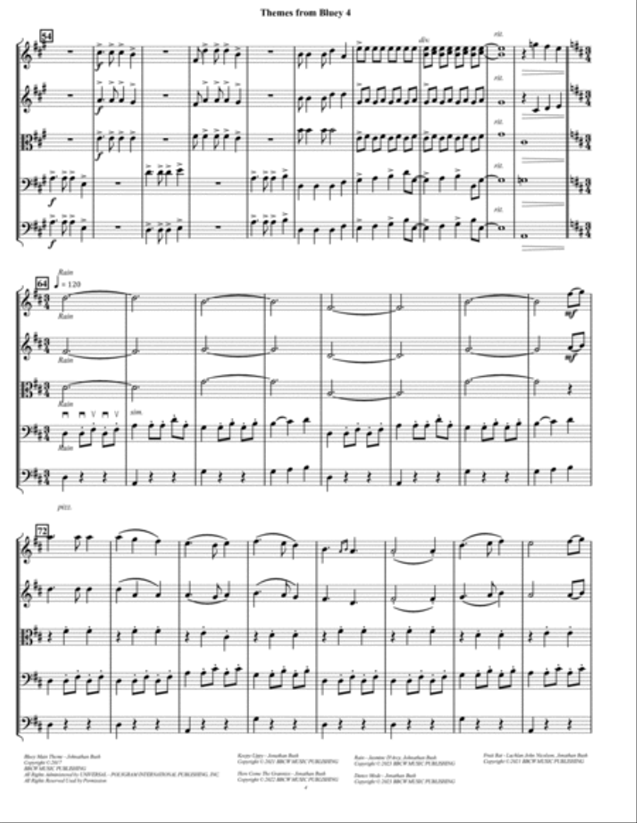 Bluey Theme Song String Orchestra scores gallery preview page 5