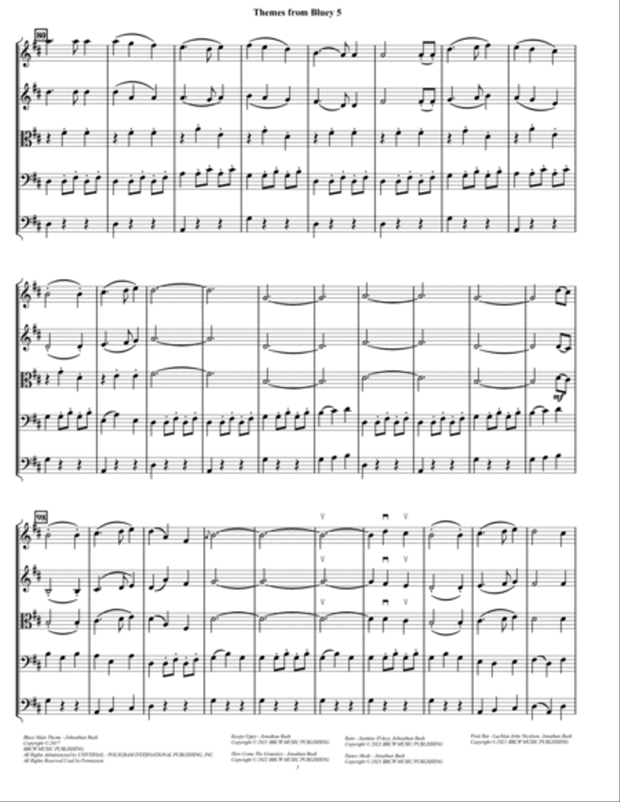 Bluey Theme Song String Orchestra scores gallery preview page 6