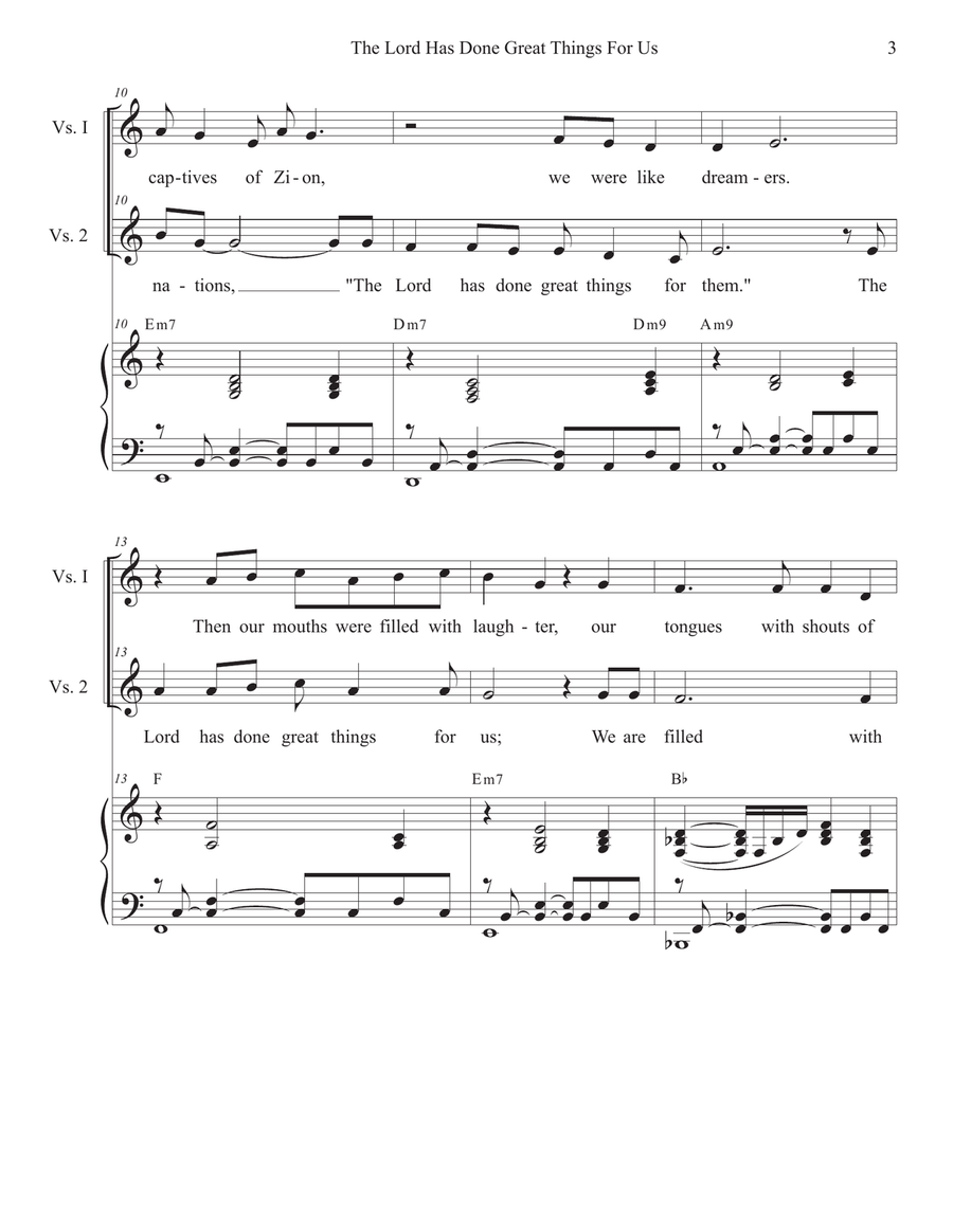 The Lord Has Done Great Things For Us (Vocal Quartet - (SATB) 4-Part scores gallery preview page 3