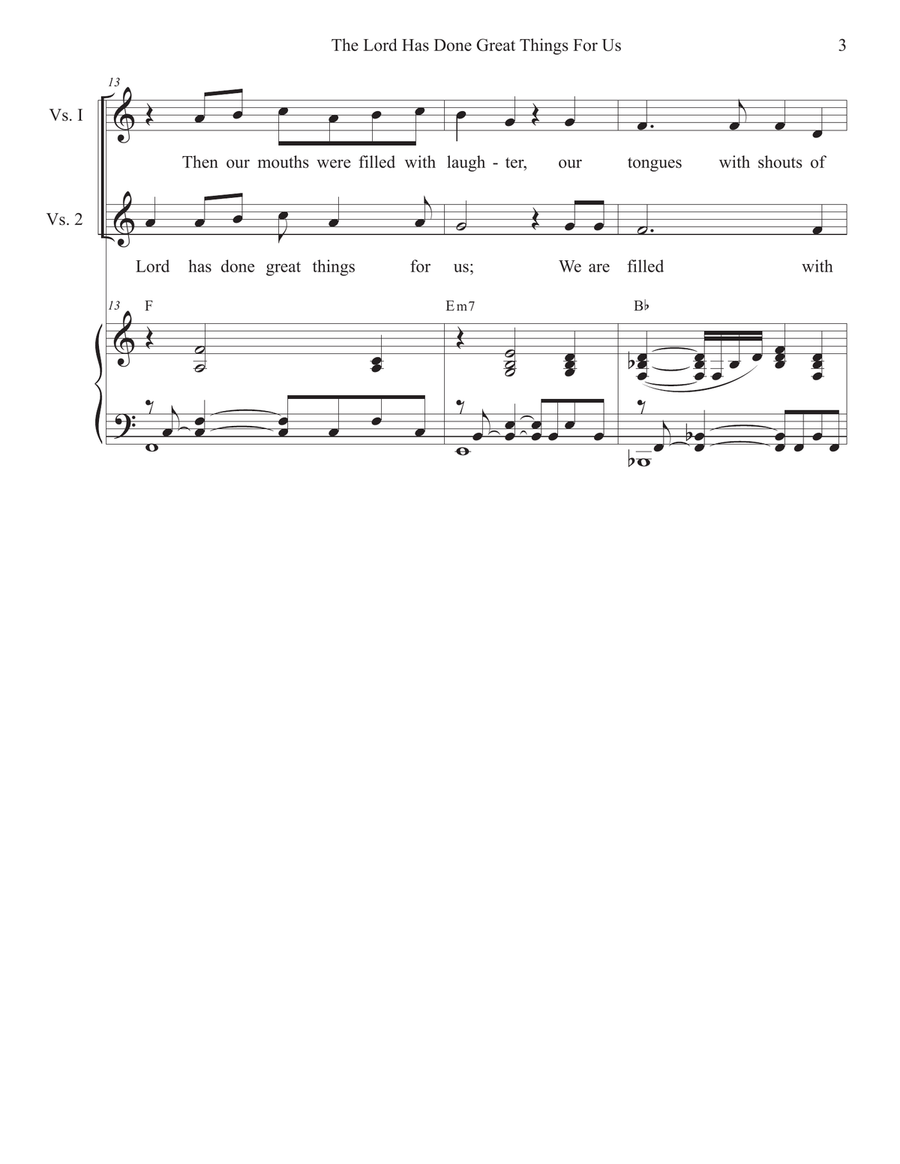 The Lord Has Done Great Things For Us (Duet for Soprano and Tenor solo) Tenor Voice scores gallery preview page 3