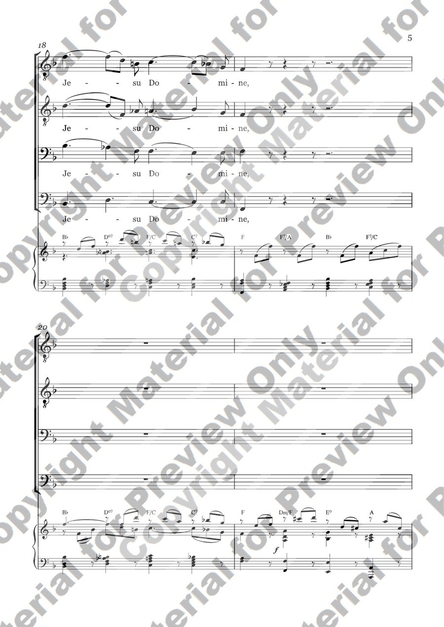 LACRIMOSA - From Requiem KV. 626 - For Choir TTBB (With chords) TTBB scores gallery preview page 3