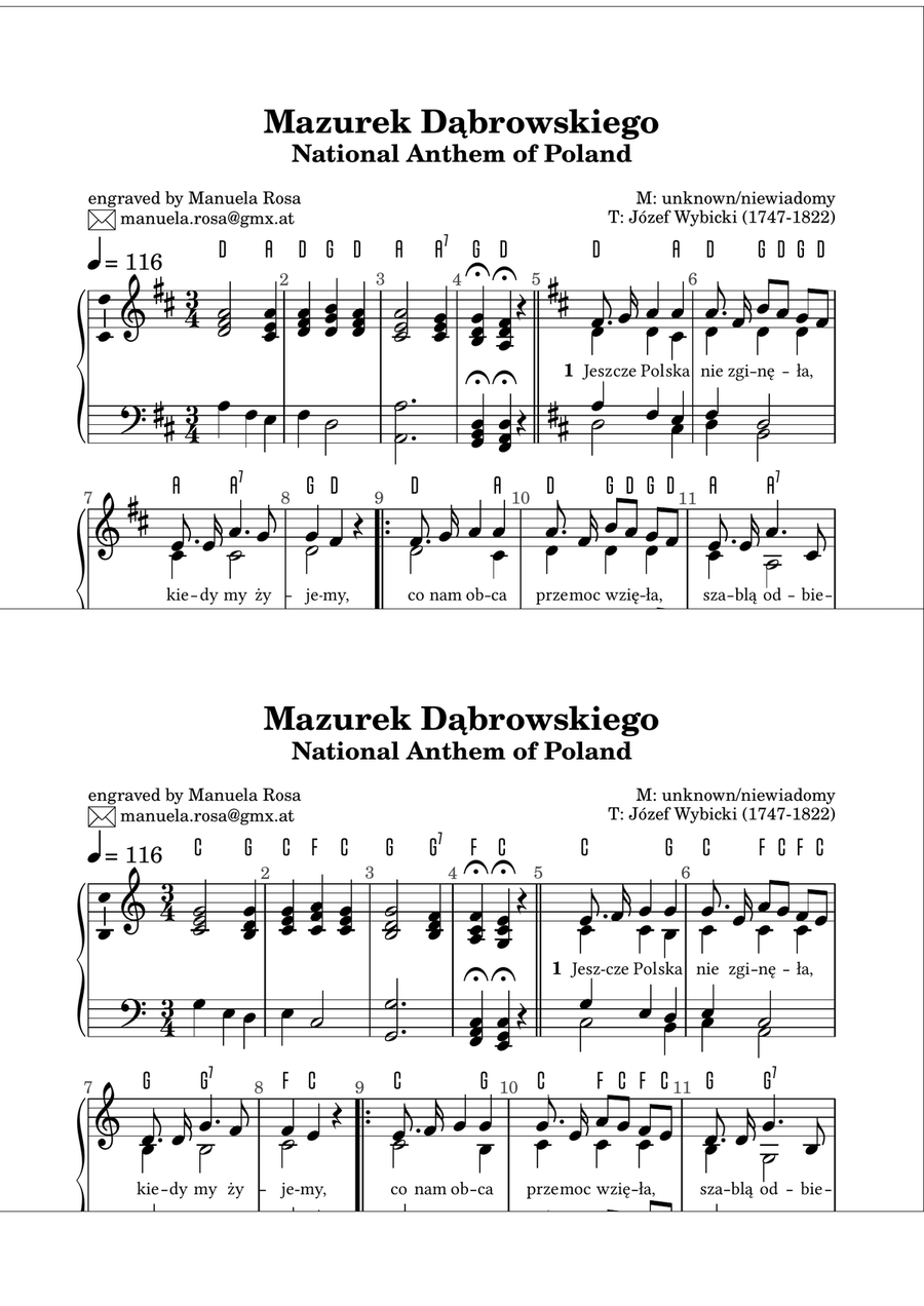Mazurek Dąbrowskiego (Mazurek Dabrowskiego; Polish national anthem) Piano Method scores gallery preview page 5