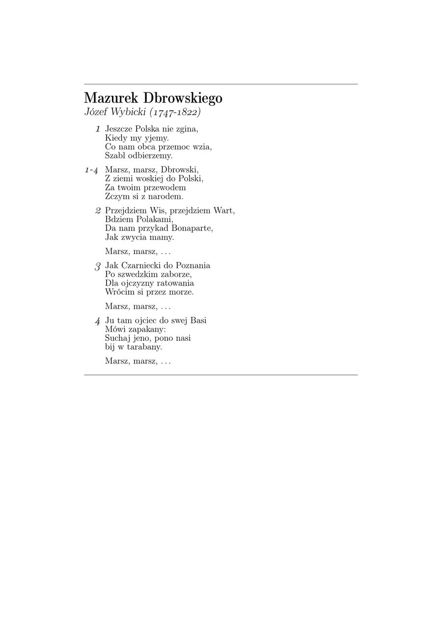 Mazurek Dąbrowskiego (Mazurek Dabrowskiego; Polish national anthem; easy piano version) Piano Method scores gallery preview page 5