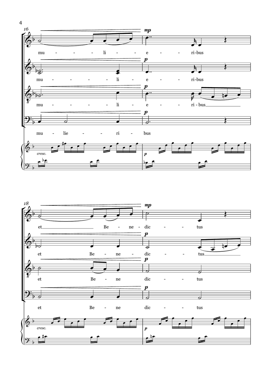 AVE MARIA - Bach/Gounod. For S.A.T.B Choir and Piano/Organ Accompaniment 4-Part scores gallery preview page 4