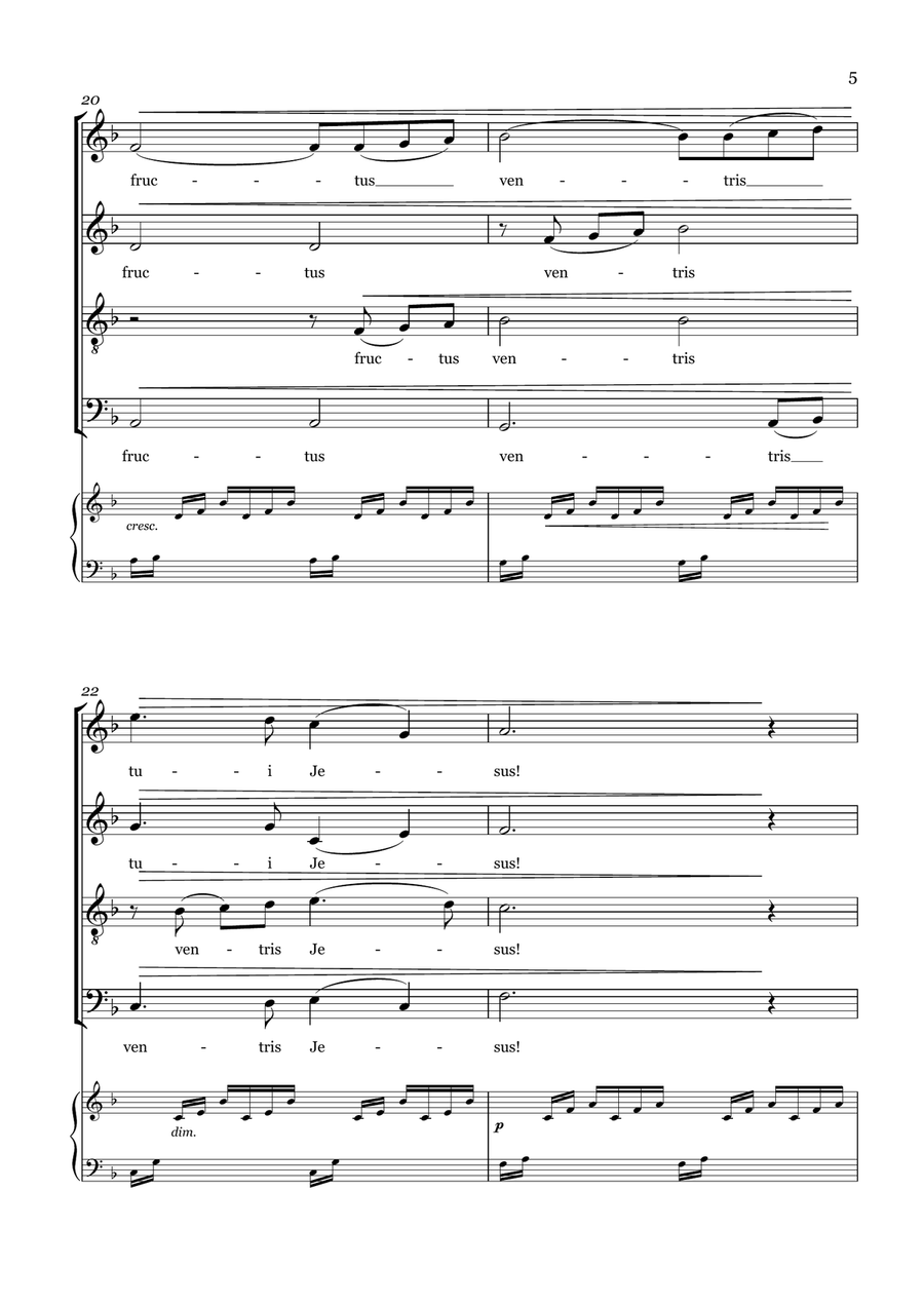 AVE MARIA - Bach/Gounod. For S.A.T.B Choir and Piano/Organ Accompaniment 4-Part scores gallery preview page 5