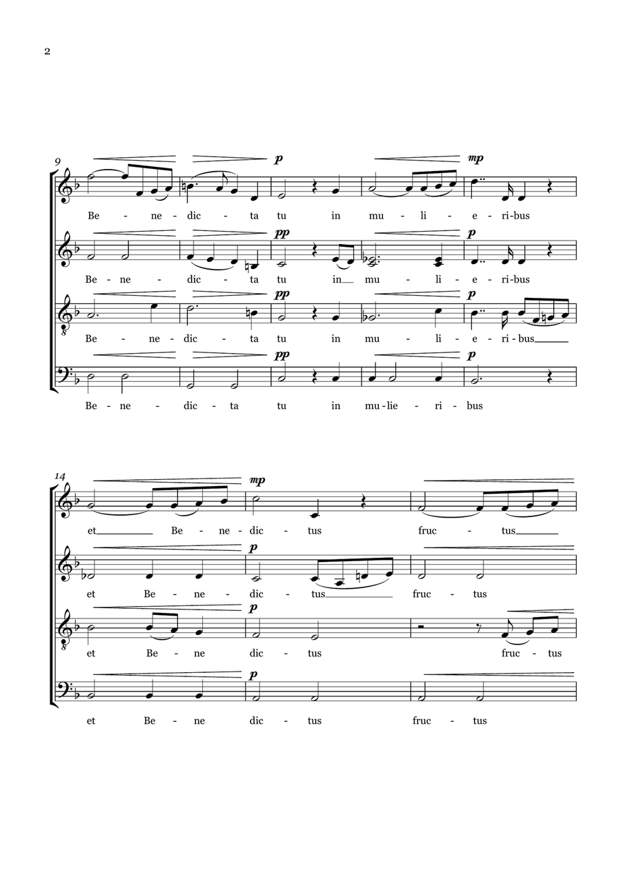 AVE MARIA - Bach/Gounod. For S.A.T.B A Capella 4-Part scores gallery preview page 2