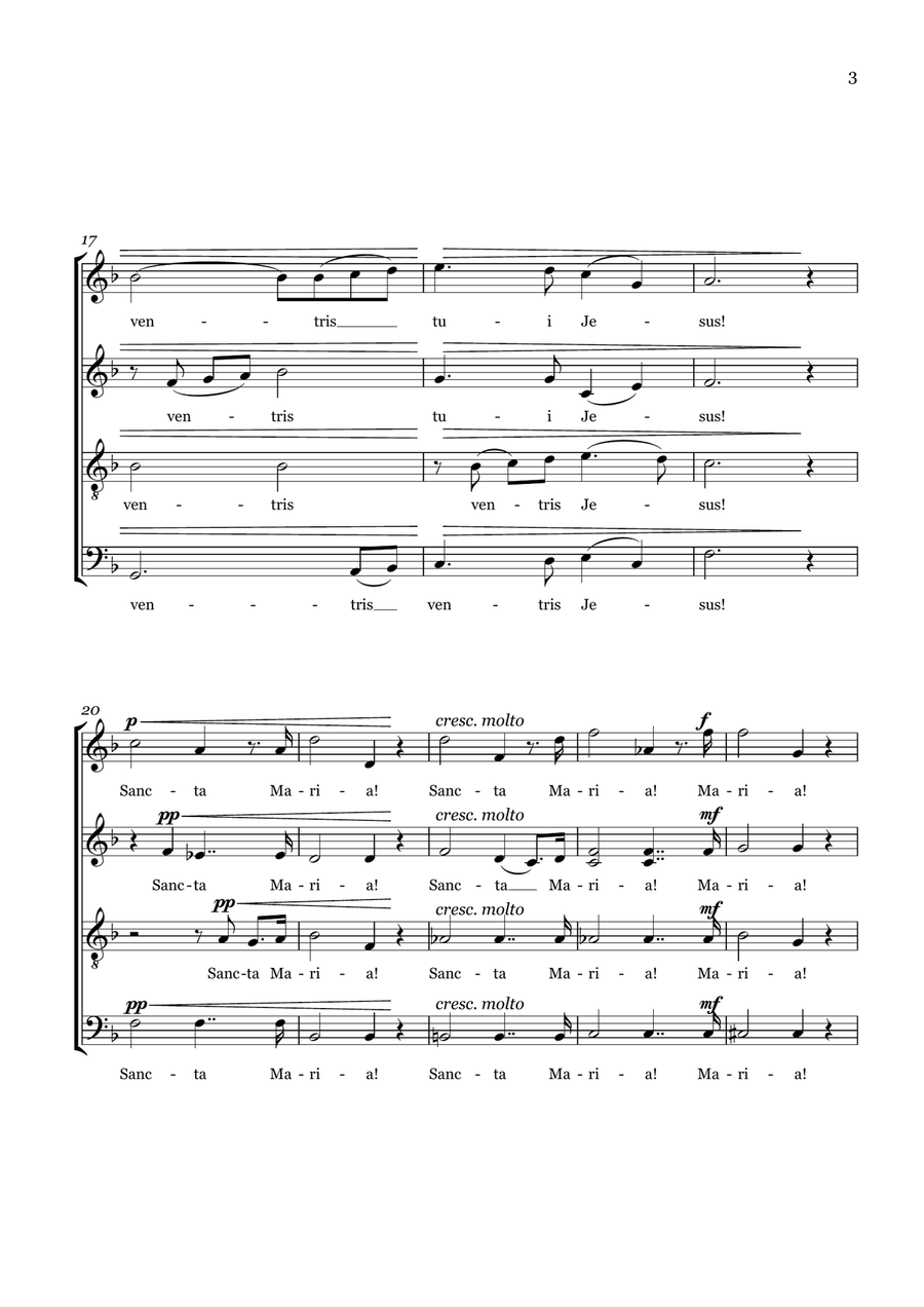 AVE MARIA - Bach/Gounod. For S.A.T.B A Capella 4-Part scores gallery preview page 3