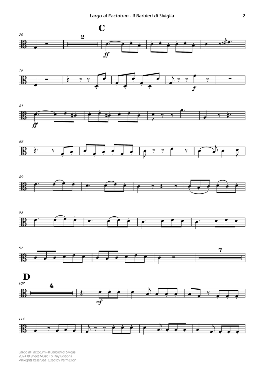 Largo al Factotum - Viola and Piano (Individual Parts) Piano scores gallery preview page 2