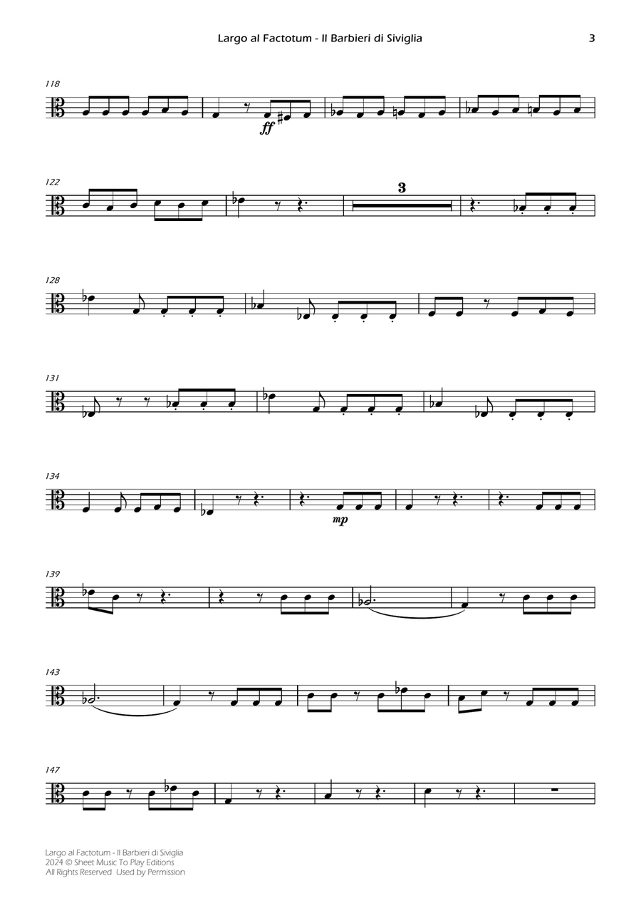 Largo al Factotum - Viola and Piano (Individual Parts) Piano scores gallery preview page 3
