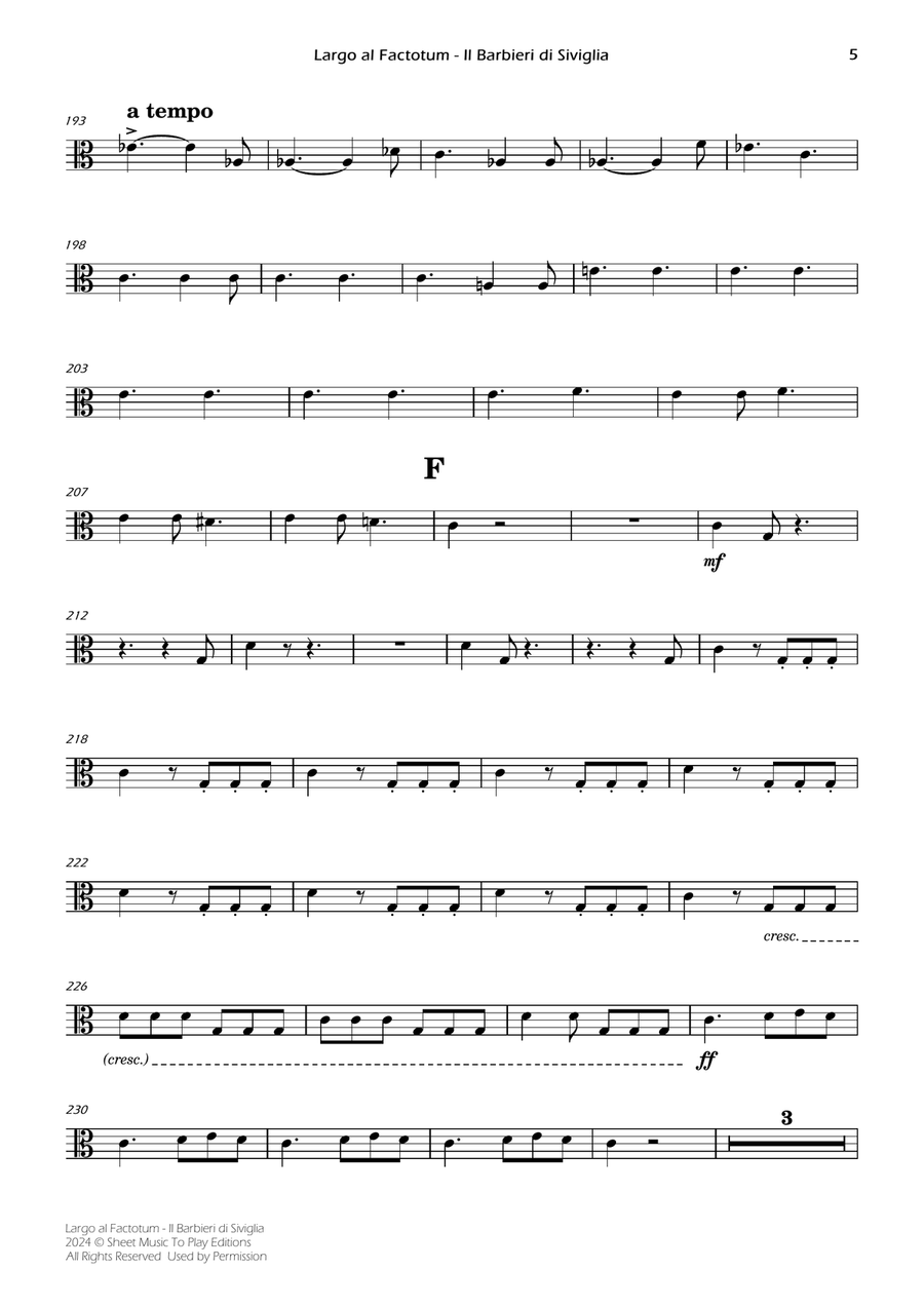 Largo al Factotum - Viola and Piano (Individual Parts) Piano scores gallery preview page 5