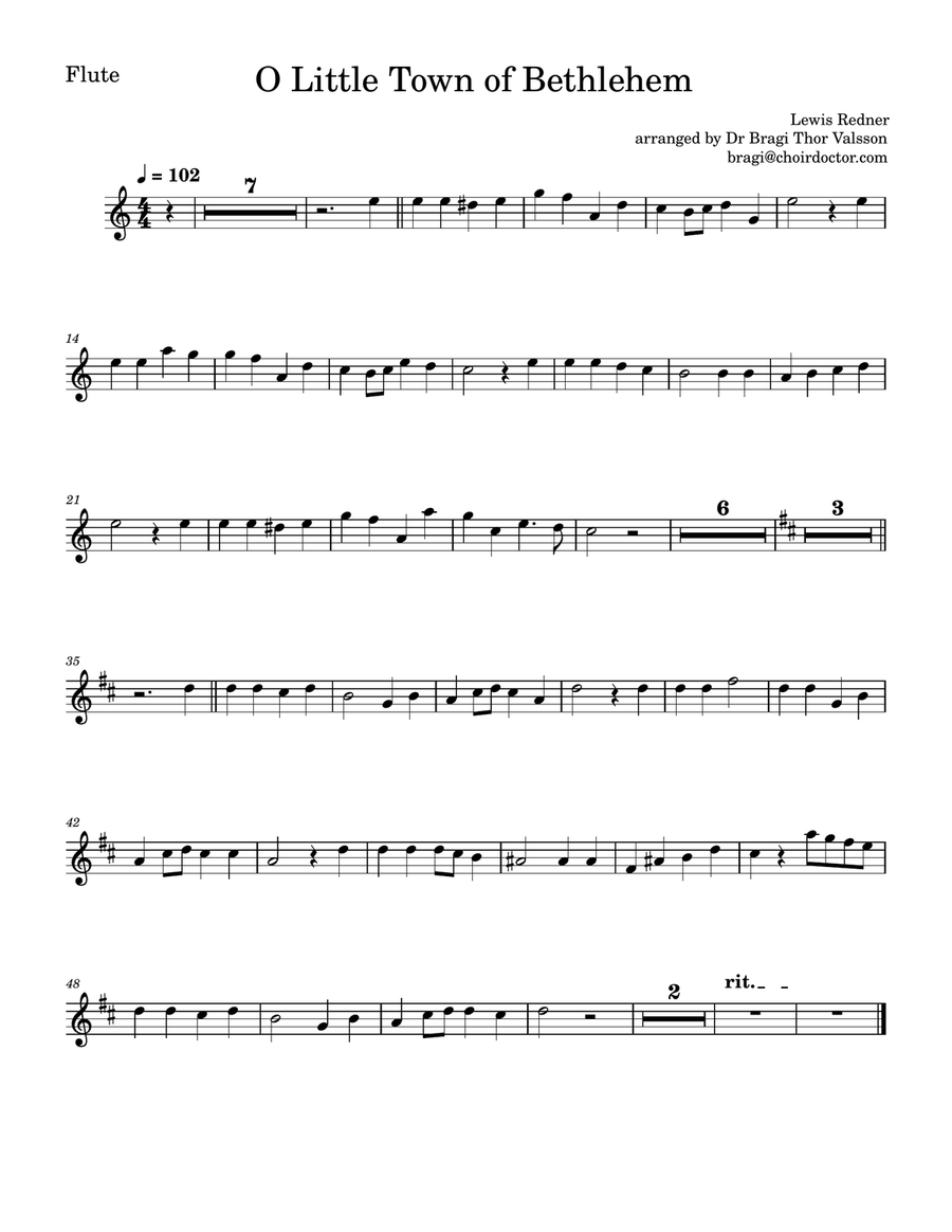O Little Town of Bethlehem - Flute and Clarinet with Piano accompaniment Woodwind Duet scores gallery preview page 5