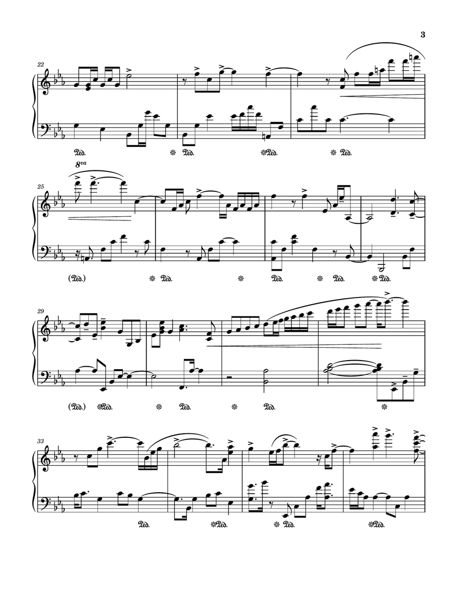 Three Coins In The Fountain Piano Solo scores gallery preview page 3