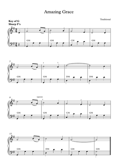 Amazing Grace For Accordion