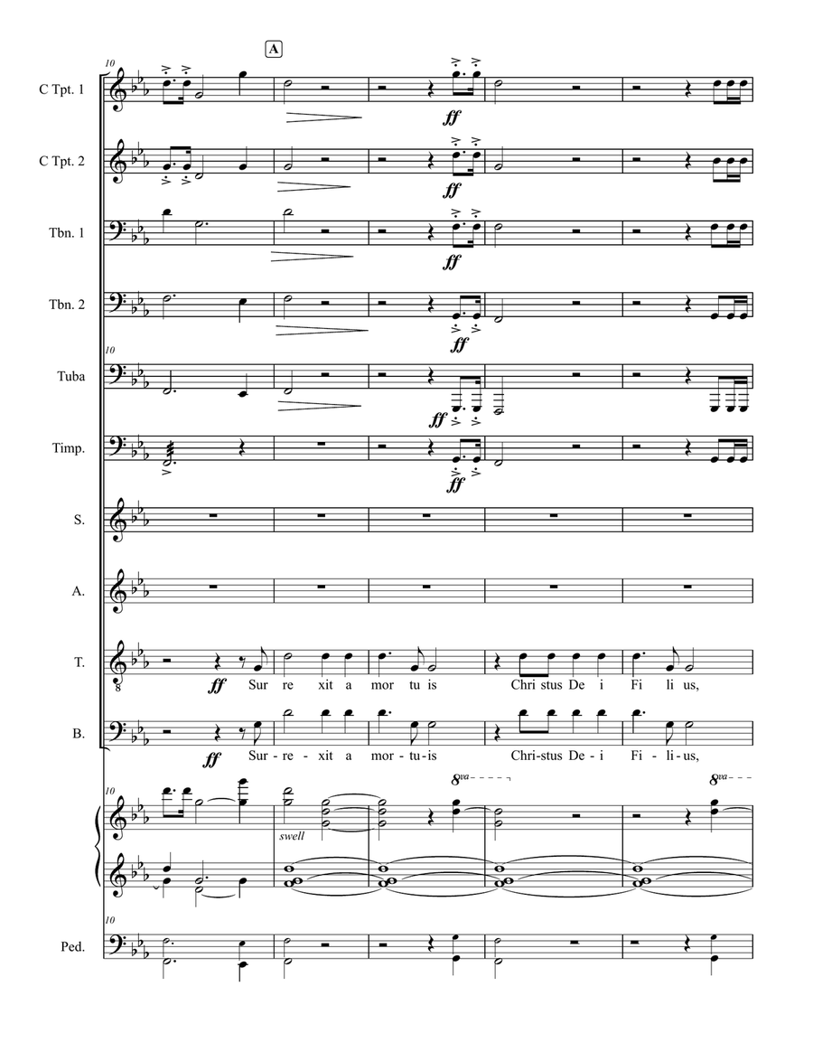 Surrexit A Mortis (Today Christ has conquered death) 4-Part scores gallery preview page 3