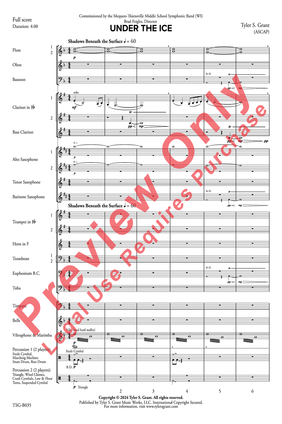 Under the Ice Under the Ice Concert Band scores gallery preview page 3