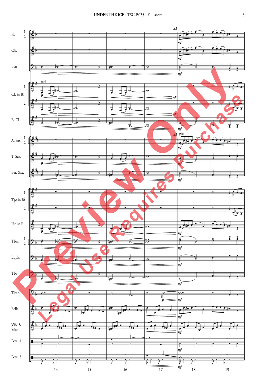 Under the Ice Under the Ice Concert Band scores gallery preview page 5