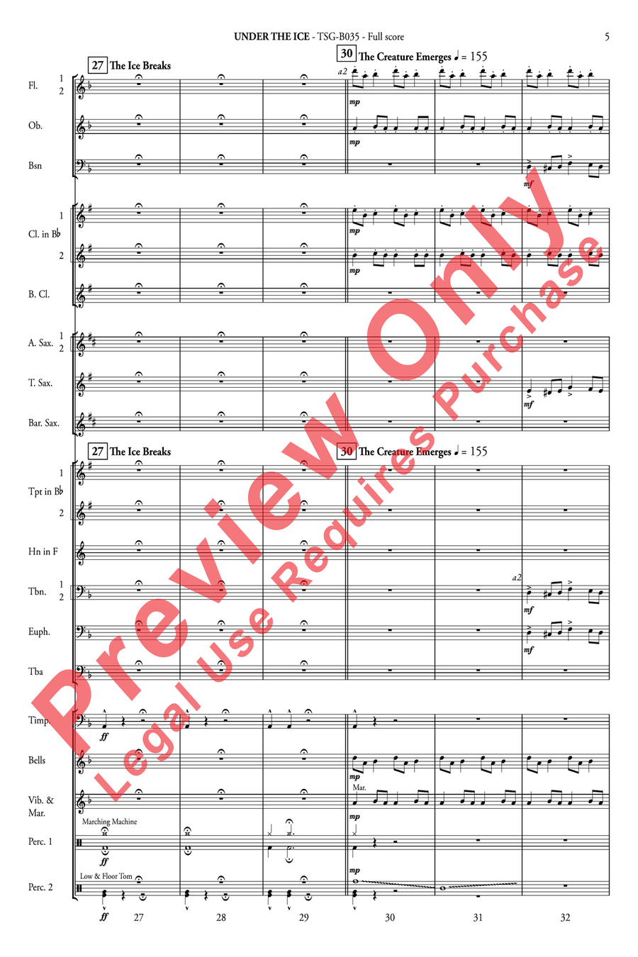 Under the Ice Under the Ice Concert Band scores gallery preview page 7