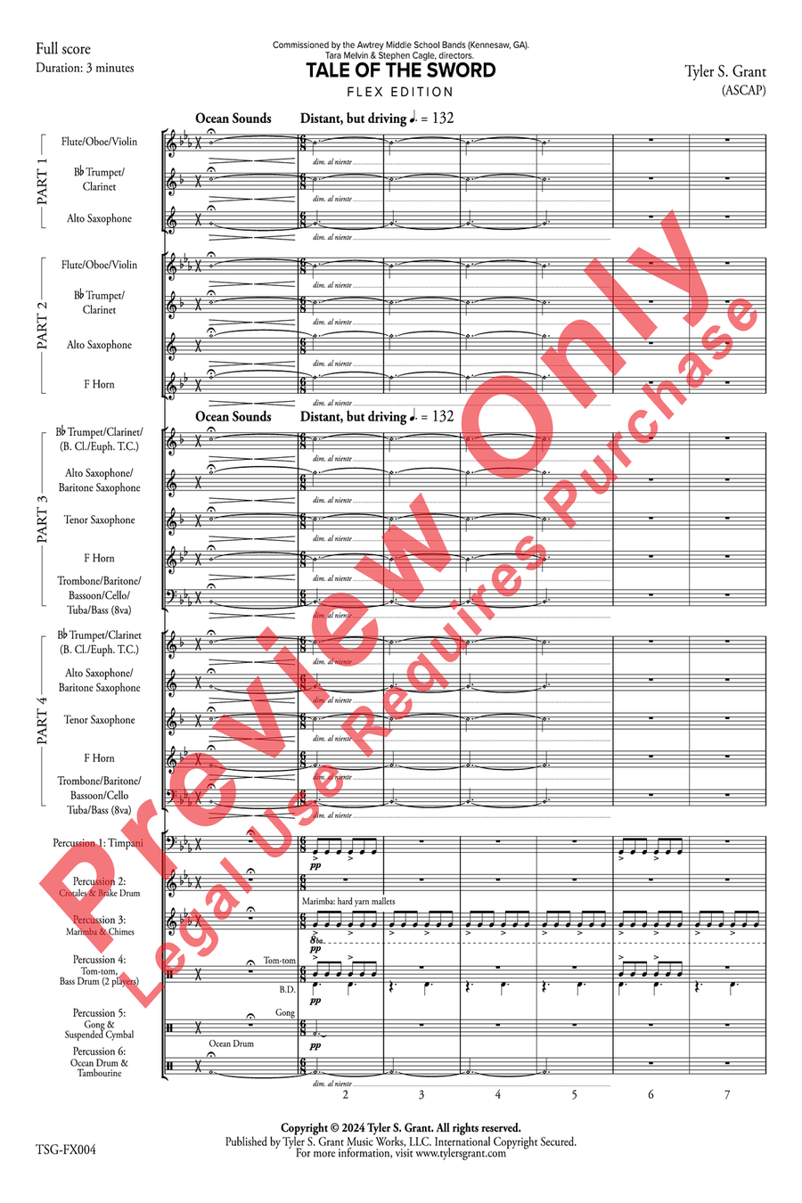 Tale of the Sword Concert Band scores gallery preview page 3