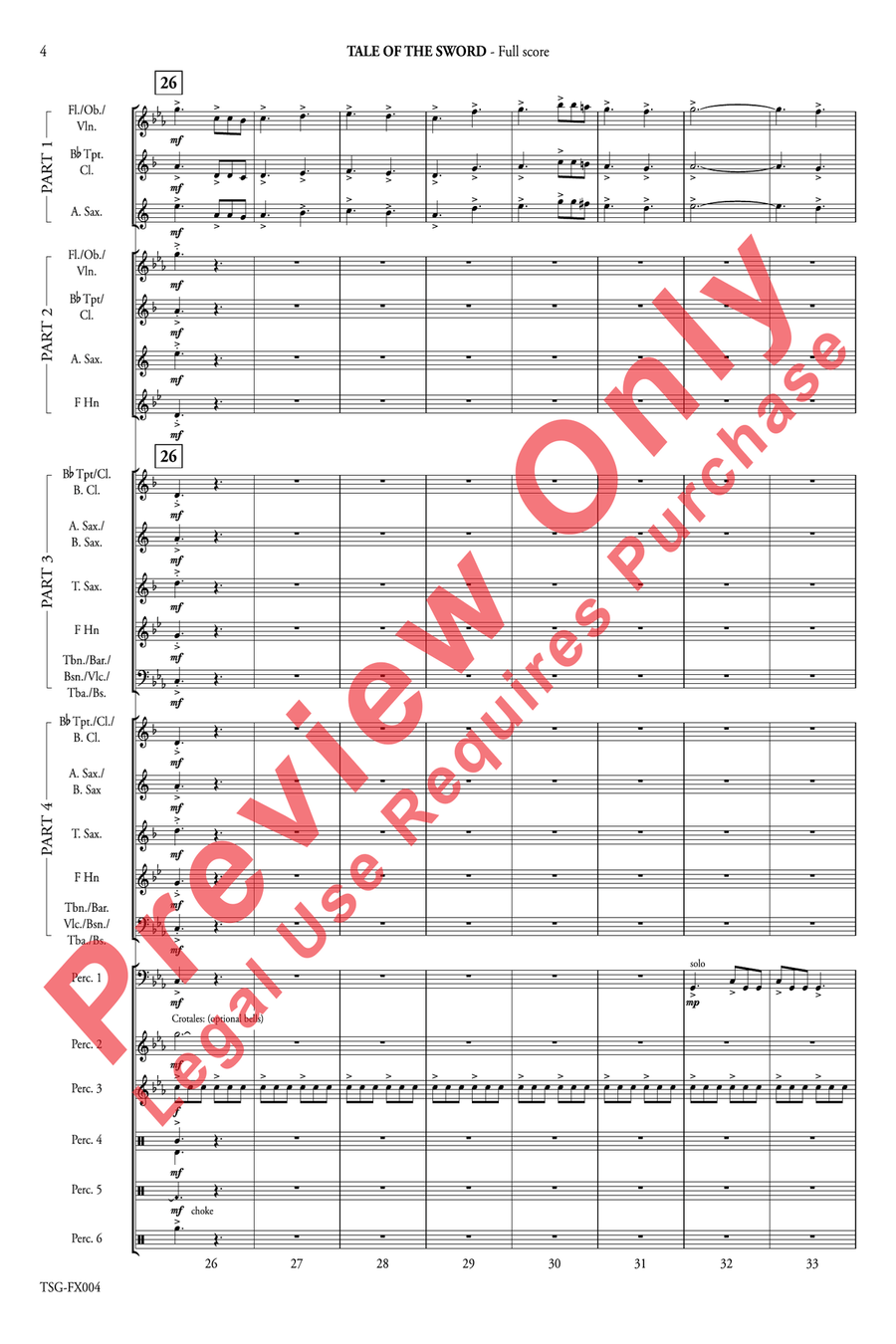 Tale of the Sword Concert Band scores gallery preview page 6