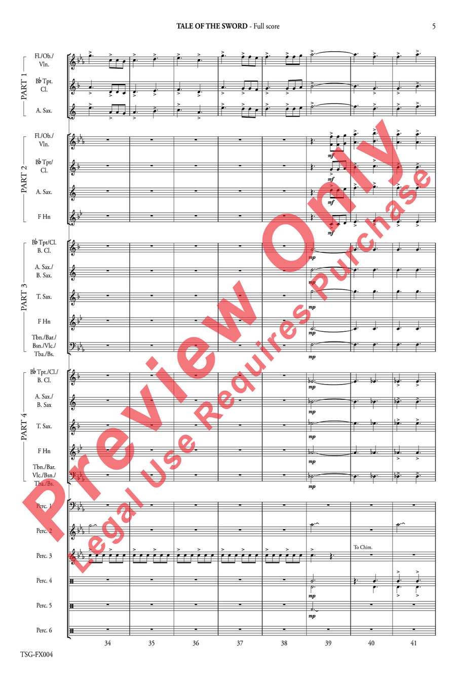 Tale of the Sword Concert Band scores gallery preview page 7