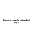 Concerto in A major op.2 no.1