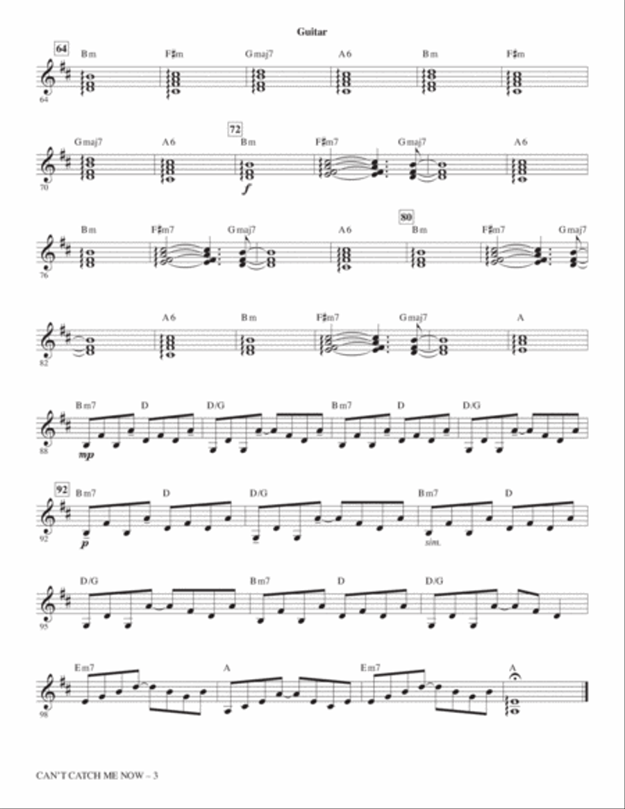 Can't Catch Me Now (from The Hunger Games) (arr. Audrey Snyder) - Guitar Choir scores gallery preview page 3