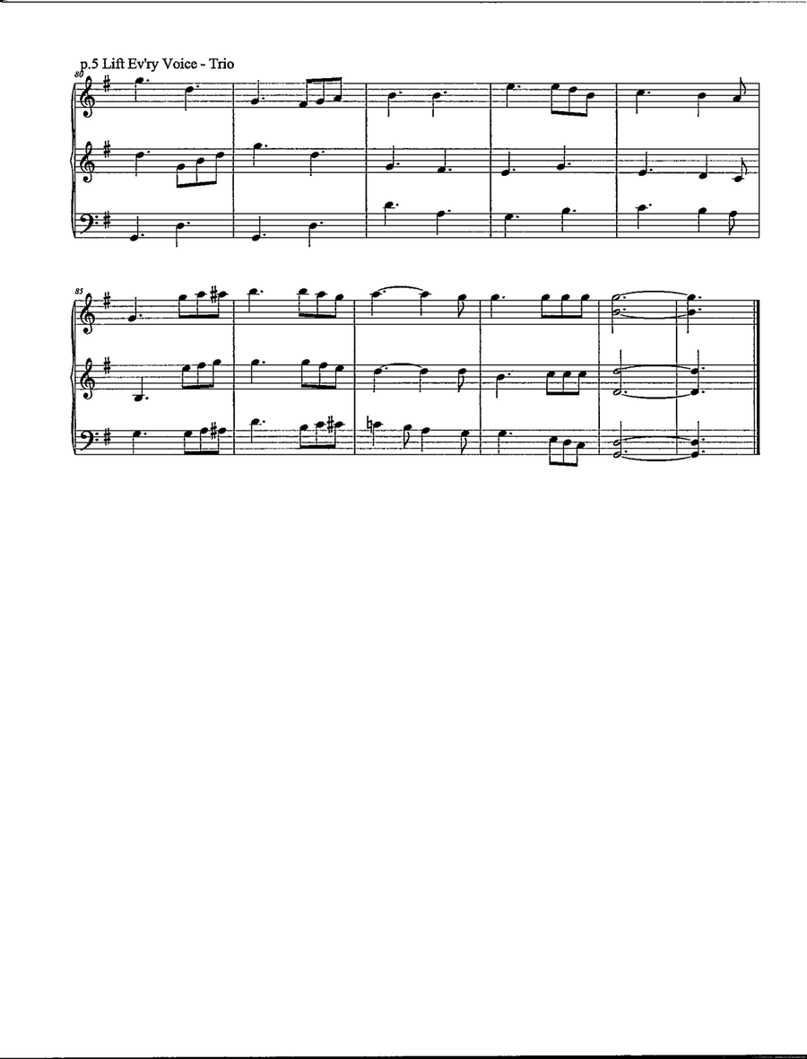 Lift Ev'ry Voice and Sing String Trio scores gallery preview page 6
