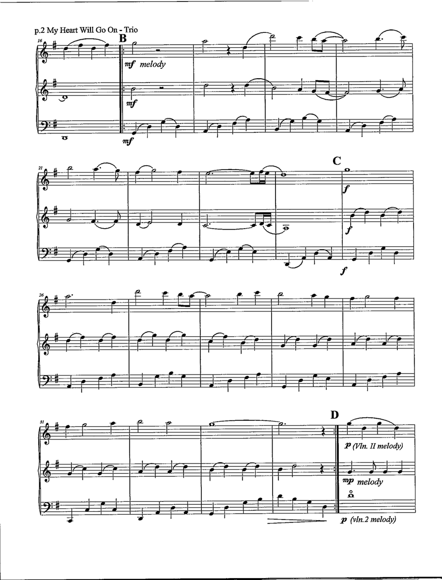 My Heart Will Go On (Love Theme From 'titanic') String Trio scores gallery preview page 3
