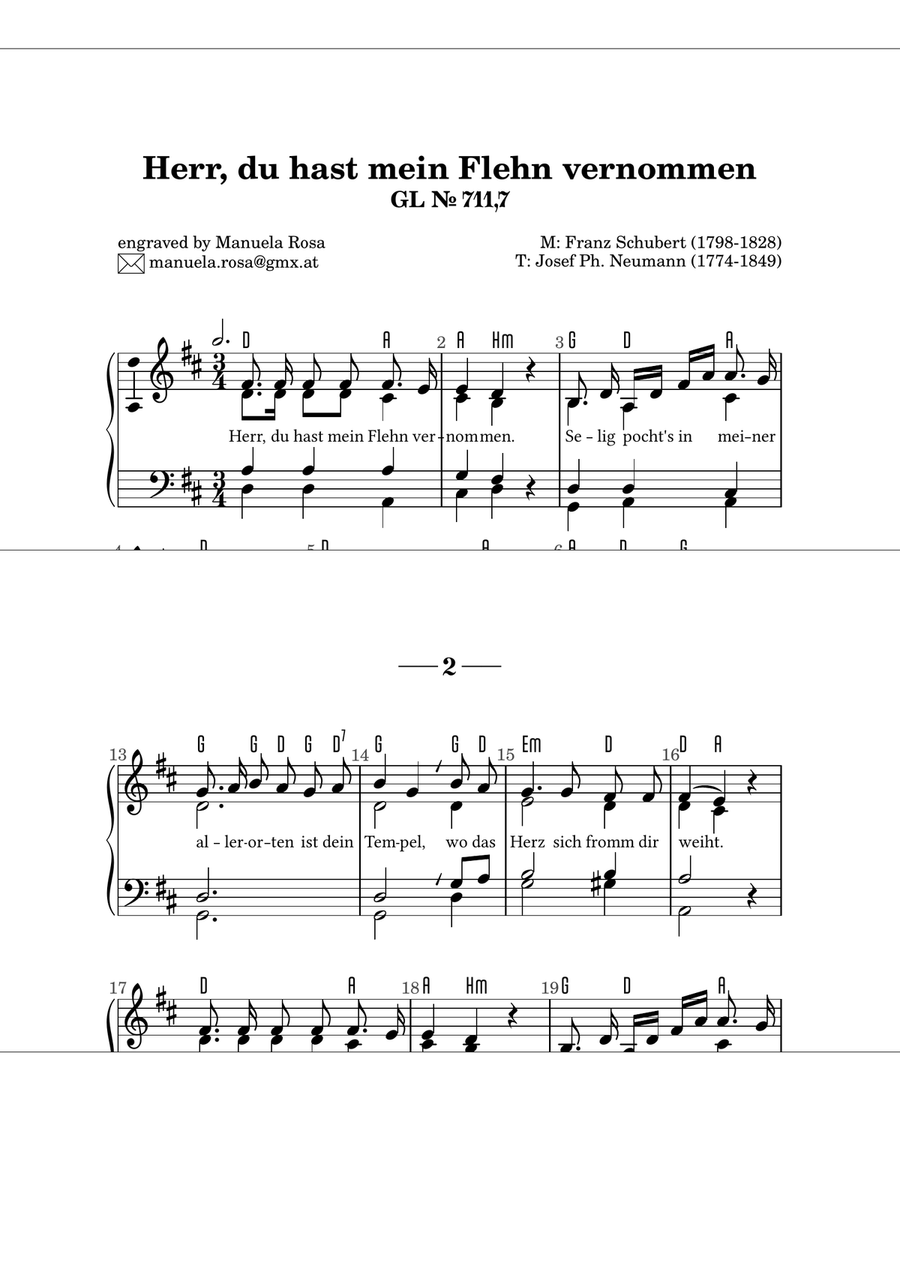 Herr, du hast mein Flehn vernommen (Gotteslob 711 Nr. 7) Piano Method scores gallery preview page 3