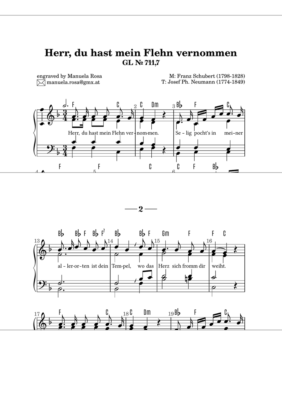 Herr, du hast mein Flehn vernommen (Gotteslob 711 Nr. 7) Piano Method scores gallery preview page 5