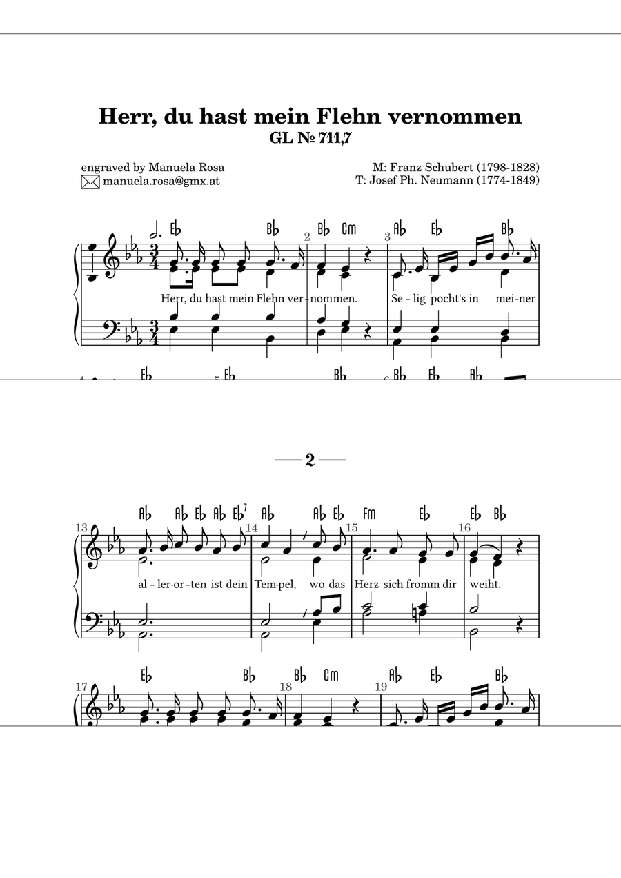 Herr, du hast mein Flehn vernommen (Gotteslob 711 Nr. 7) Piano Method scores gallery preview page 6