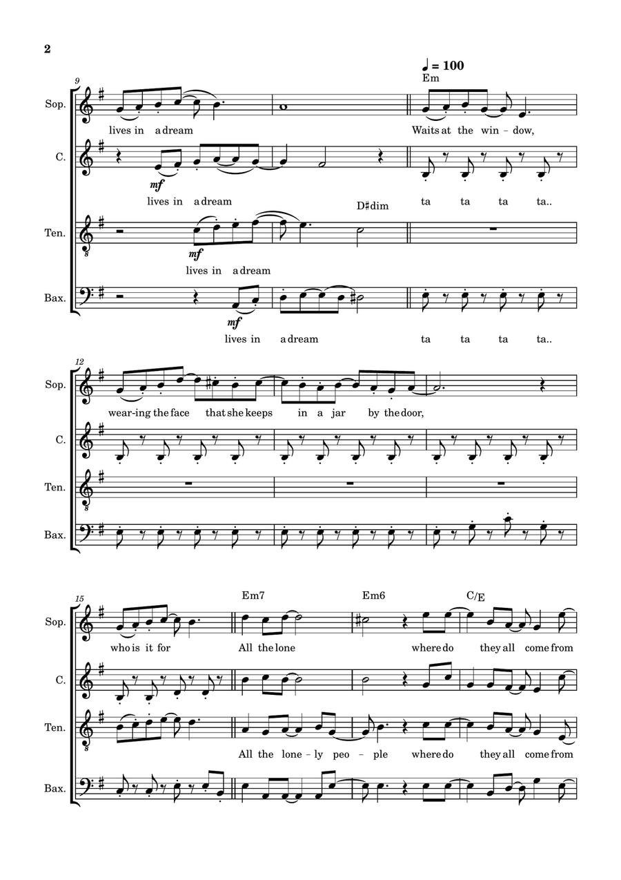 Eleanor Rigby Eleanor Rigby 4-Part scores gallery preview page 2