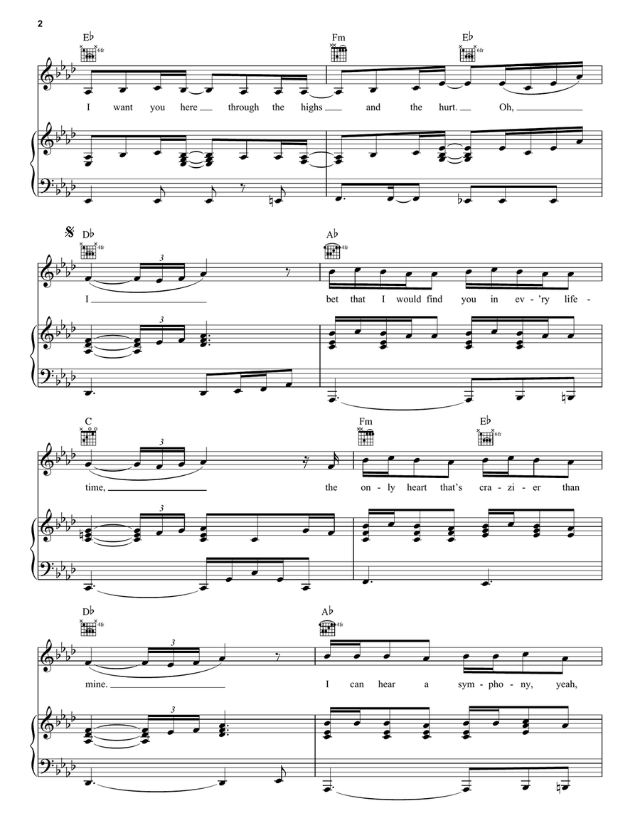 All I Want (from the Netflix series Bridgerton) Piano, Vocal, Guitar scores gallery preview page 2