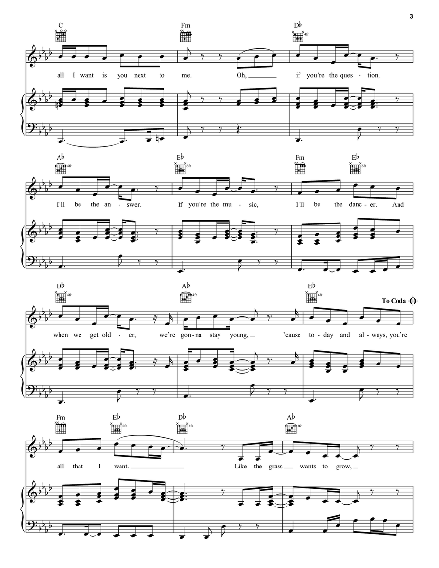 All I Want (from the Netflix series Bridgerton) Piano, Vocal, Guitar scores gallery preview page 3