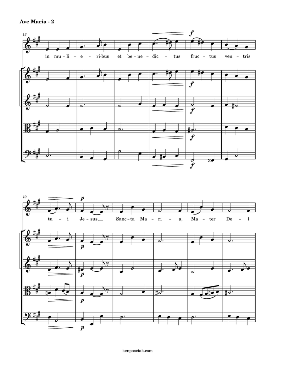Ave Maria (for Voice & String Quartet) String Quartet scores gallery preview page 4