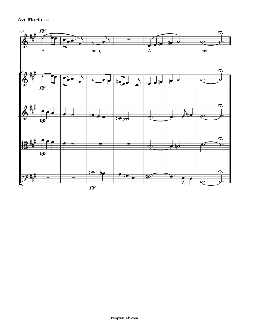 Ave Maria (for Voice & String Quartet) String Quartet scores gallery preview page 6