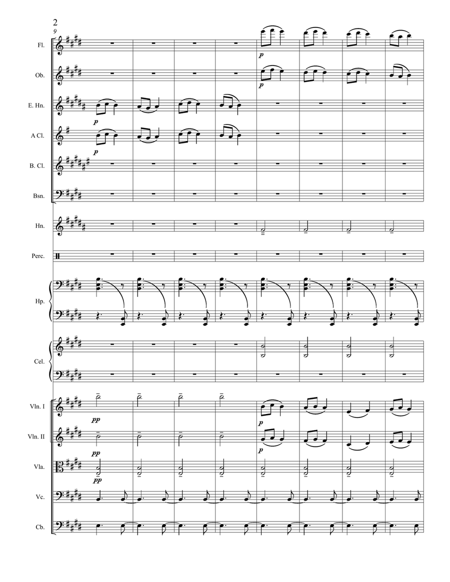 C. Saint-Saëns: Berceuse pour piano à 4 mains , Op. 105, Orchestrated by A. Leytush - Score Only Chamber Orchestra scores gallery preview page 2
