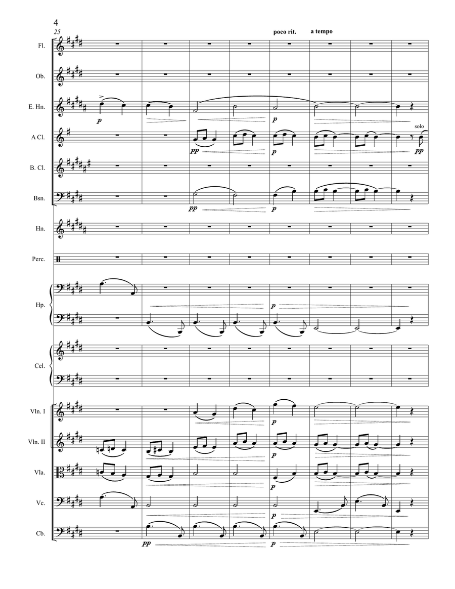 C. Saint-Saëns: Berceuse pour piano à 4 mains , Op. 105, Orchestrated by A. Leytush - Score Only Chamber Orchestra scores gallery preview page 4