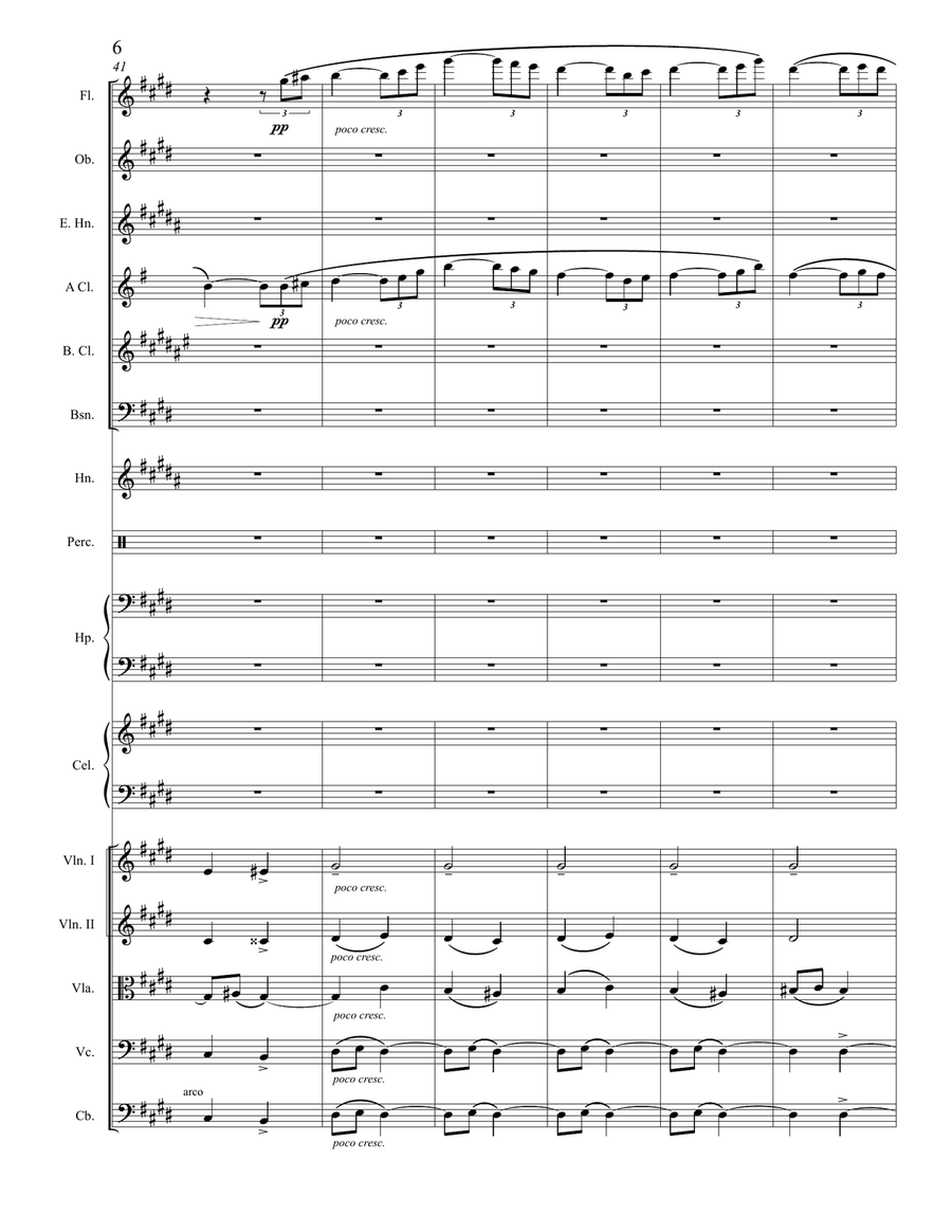 C. Saint-Saëns: Berceuse pour piano à 4 mains , Op. 105, Orchestrated by A. Leytush - Score Only Chamber Orchestra scores gallery preview page 6