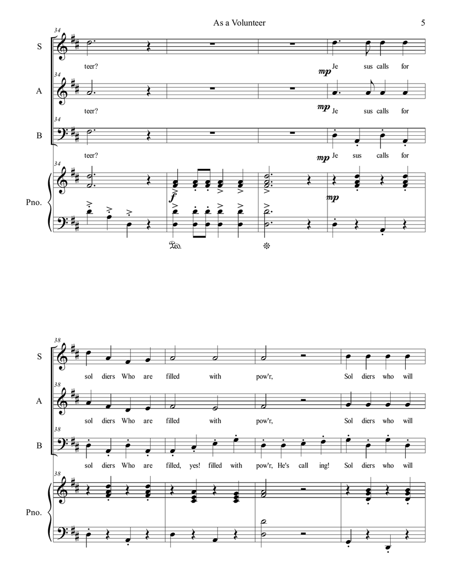 As a Volunteer As a Volunteer 3-Part scores gallery preview page 5