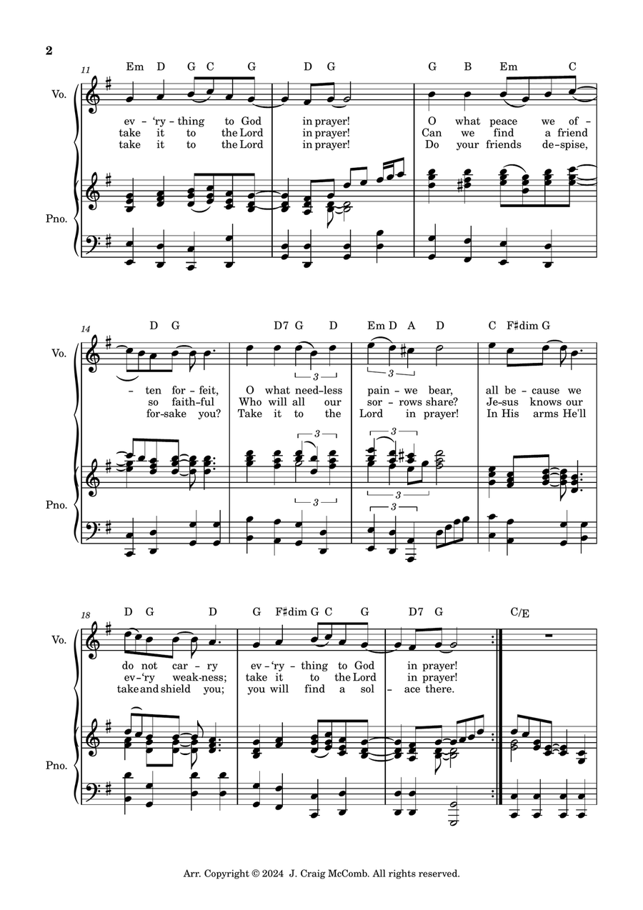 What a Friend We Have in Jesus Piano, Vocal scores gallery preview page 2