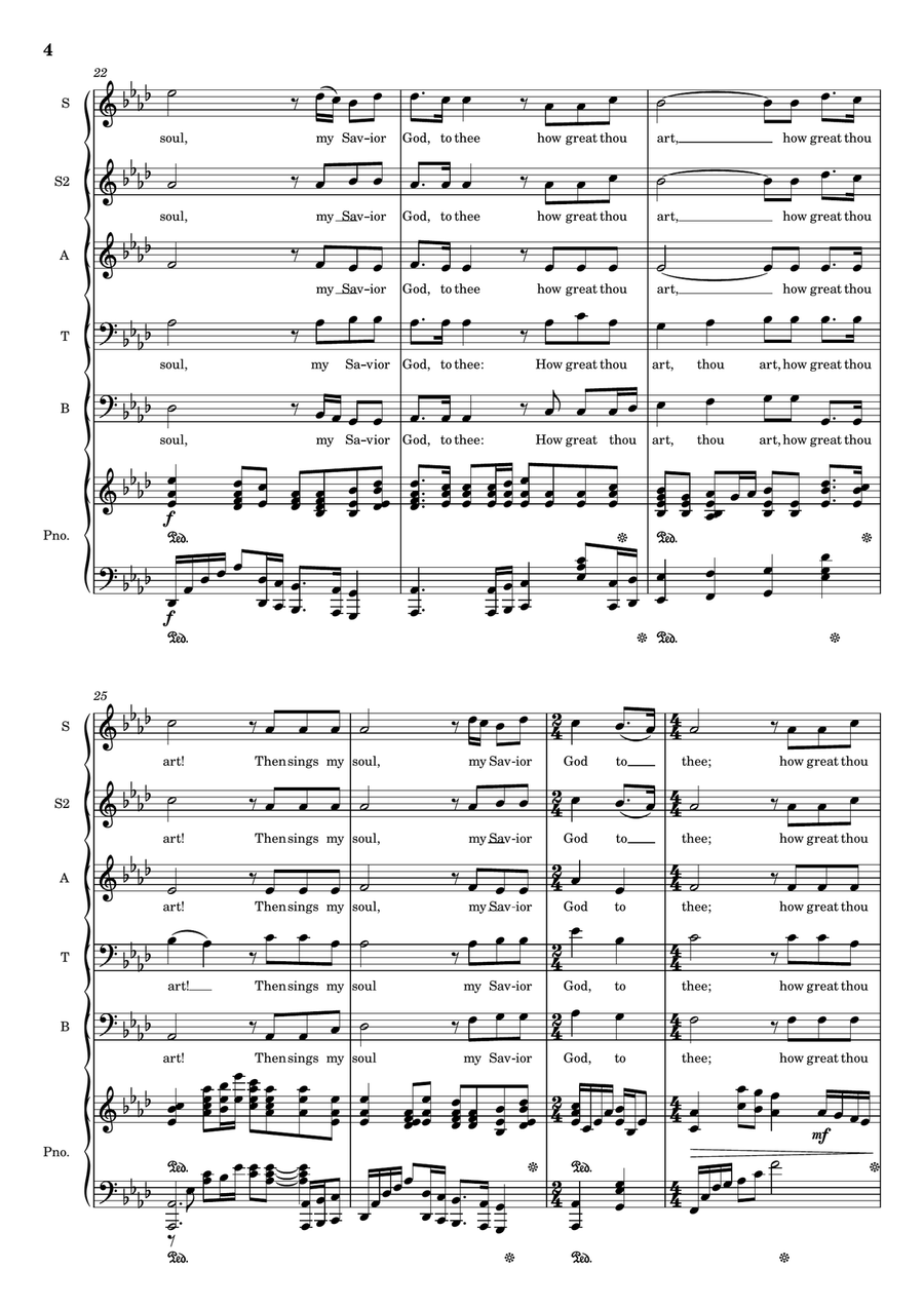 Then Sings My Soul (How Great Thou Art) 4-Part scores gallery preview page 4