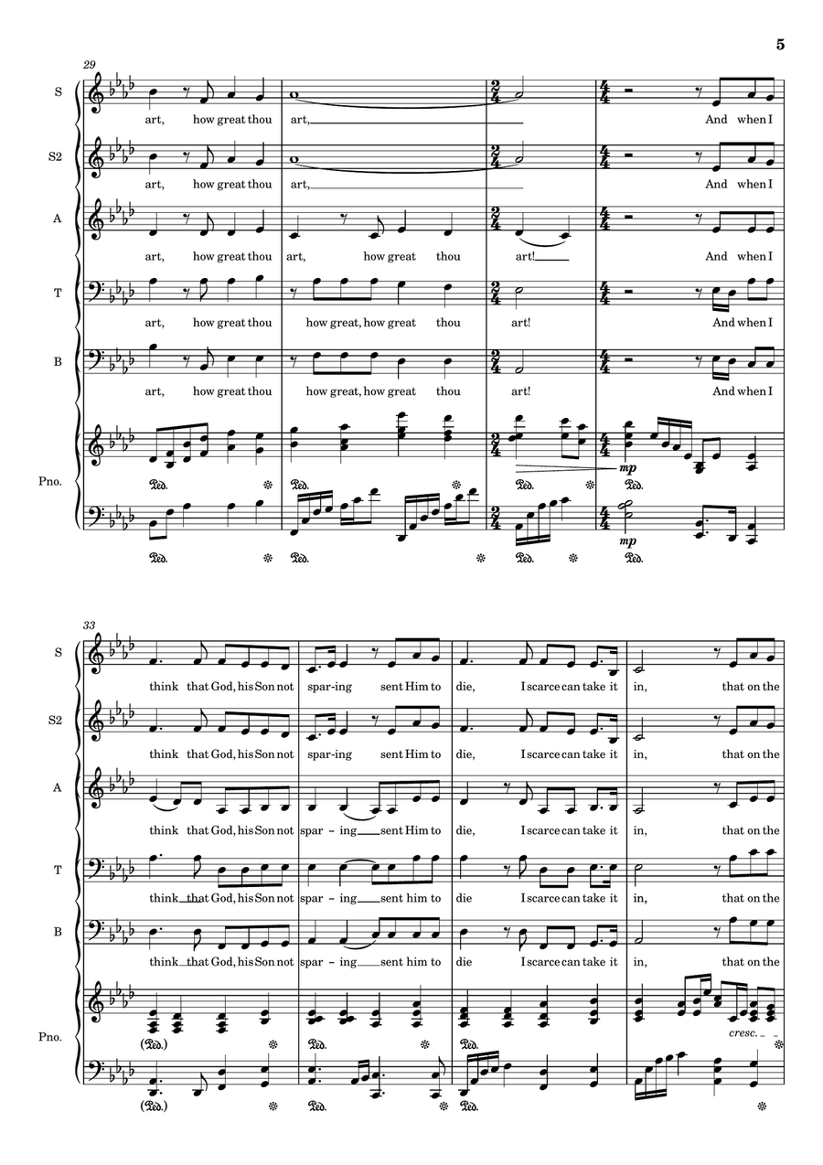 Then Sings My Soul (How Great Thou Art) 4-Part scores gallery preview page 5
