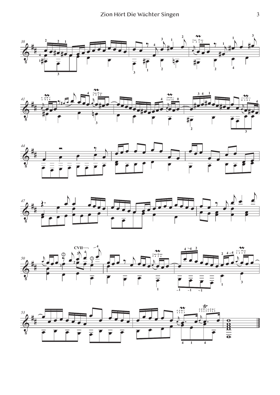 BACH – Two Cantata's Arias – BWV140-208 | Guitar | PDF Acoustic Guitar scores gallery preview page 5